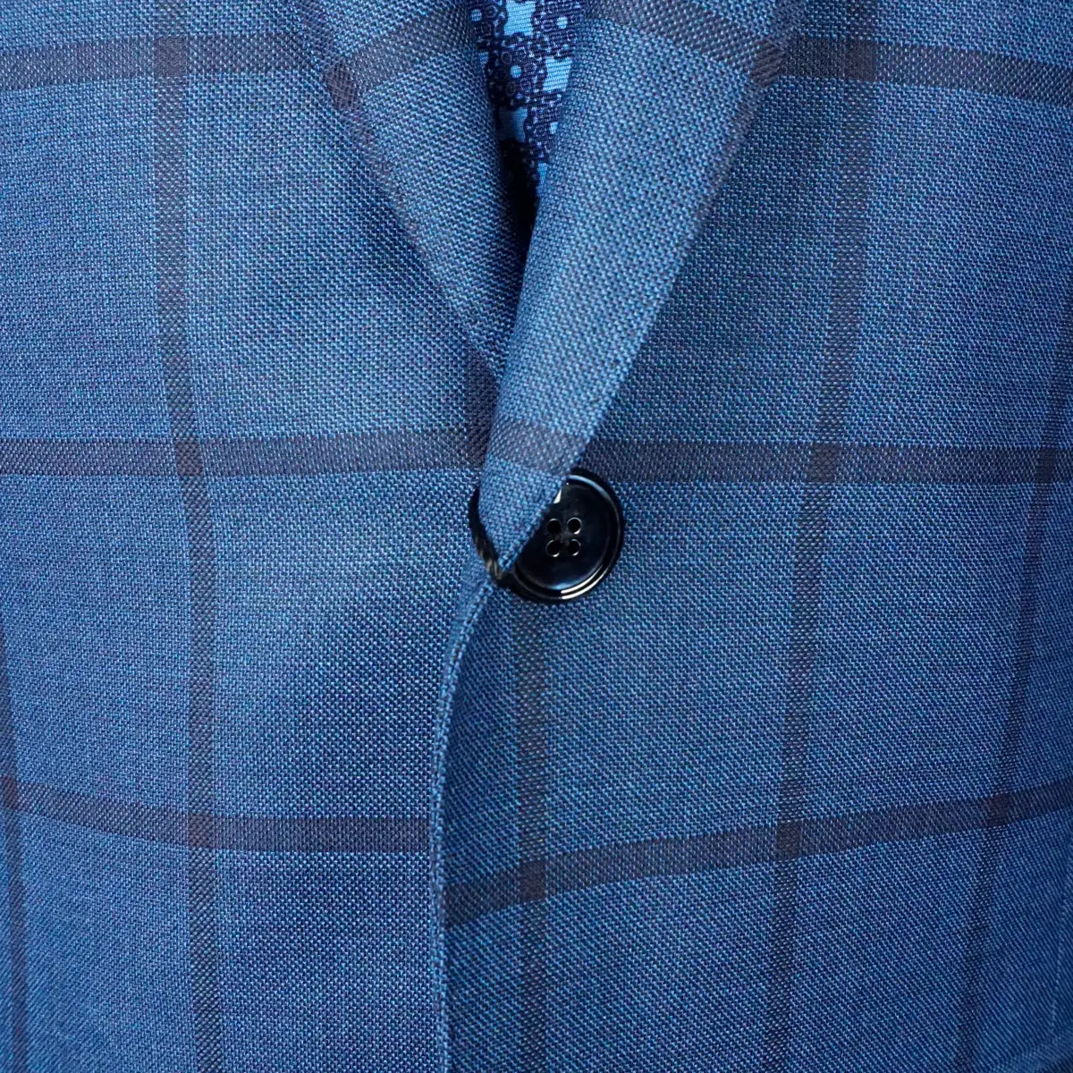 Blue Windowpane Check Super 150’s Virgin Wool Suit SUITS Robert Old