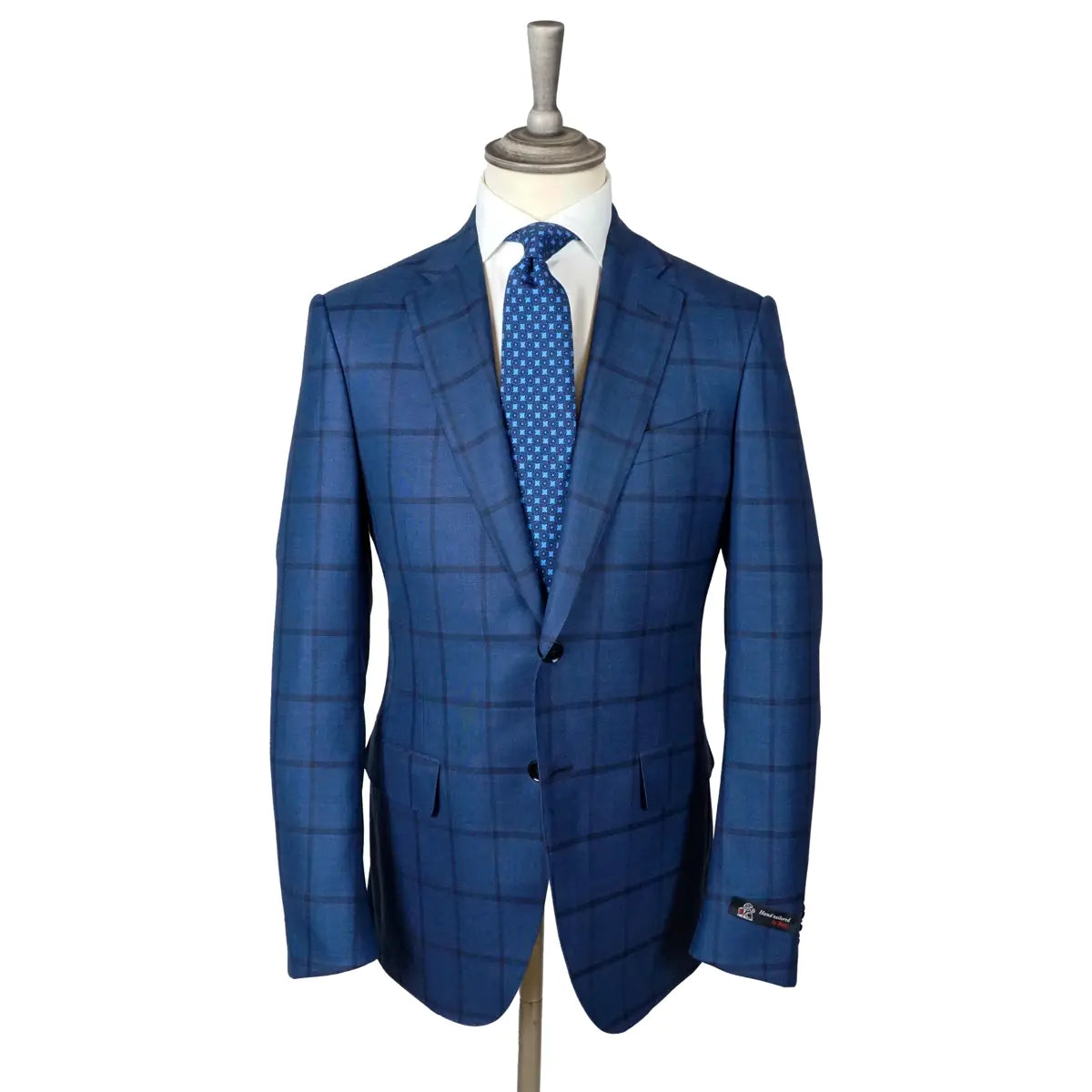 Blue Windowpane Check Super 150’s Virgin Wool Suit SUITS Robert Old