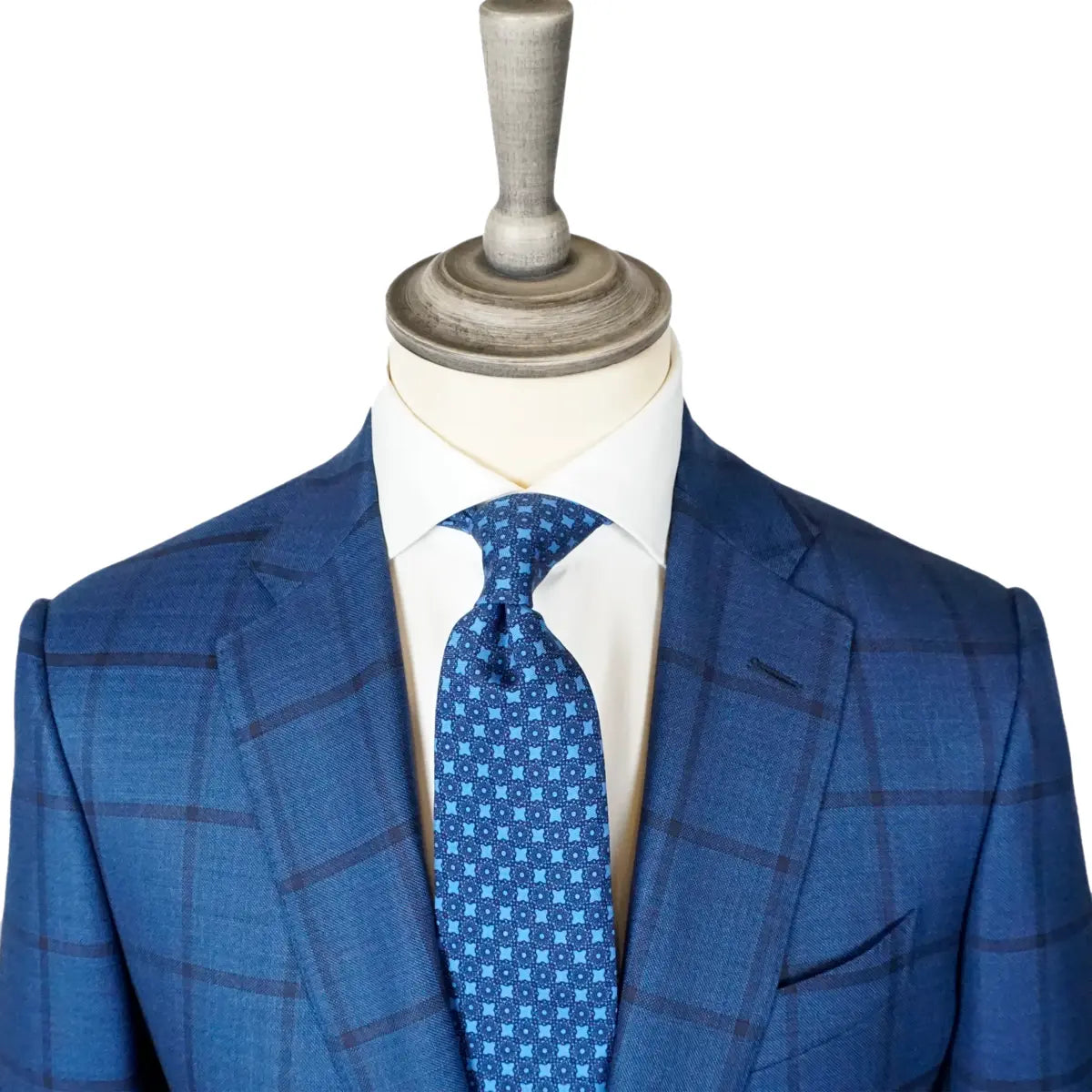 Blue Windowpane Check Super 150’s Virgin Wool Suit SUITS Robert Old