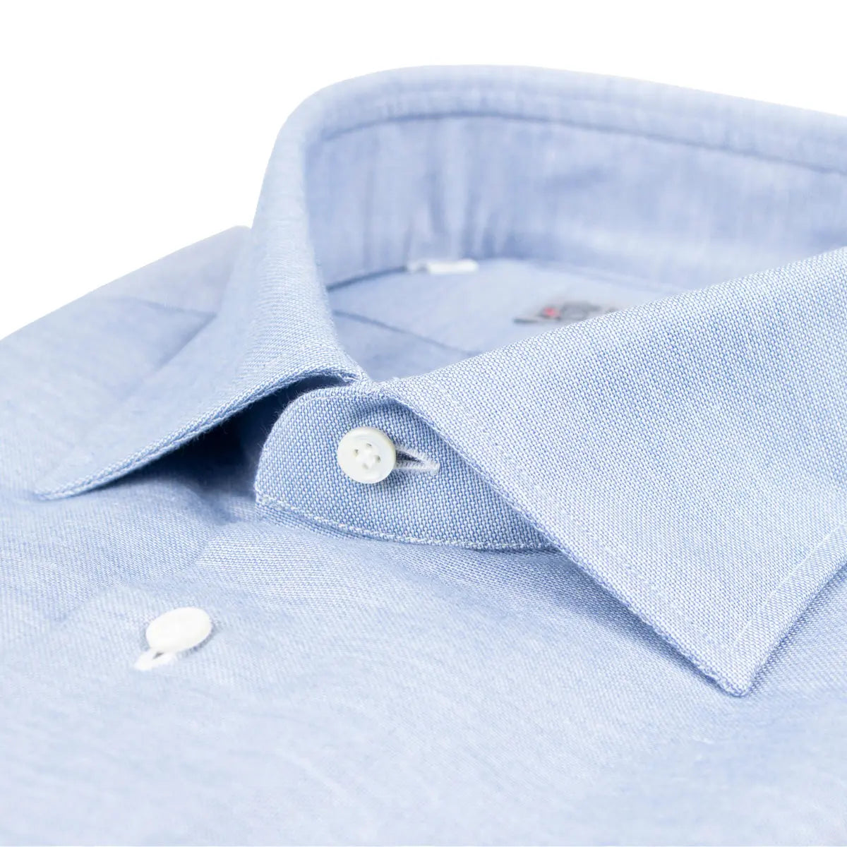 Blue Wool &amp; Cashmere Slim Fit Shirt L/S SHIRTS Robert Old