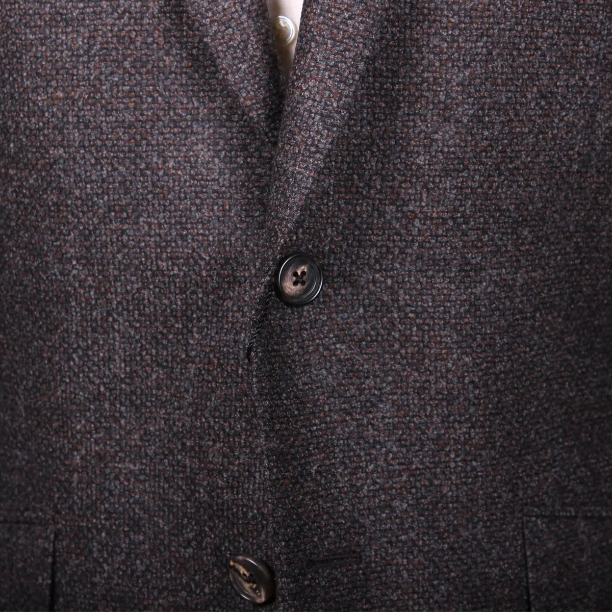 Brown Bouclé Wool, Silk, & Cashmere Blend Jacket JACKETS Robert Old
