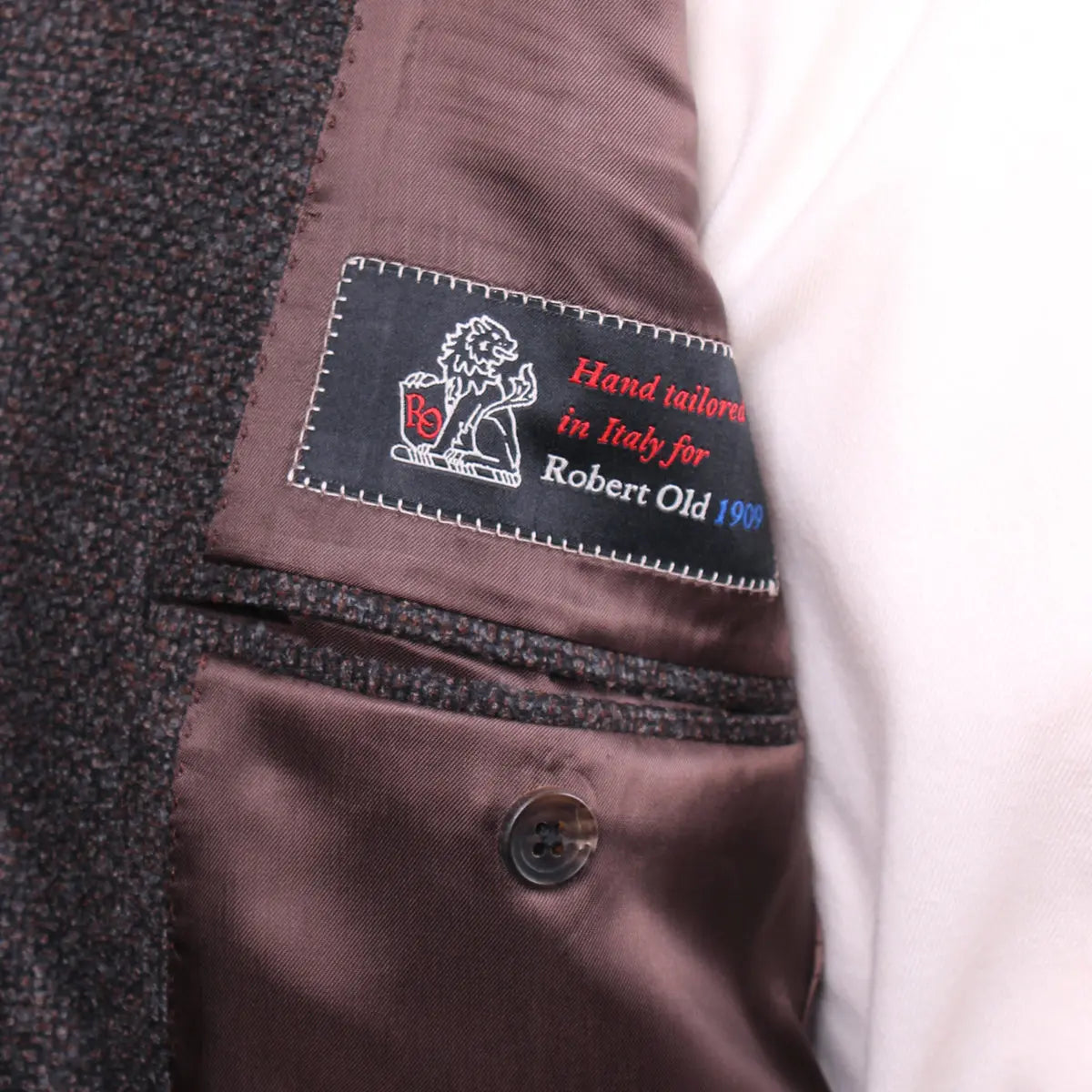 Brown Bouclé Wool, Silk, & Cashmere Blend Jacket JACKETS Robert Old