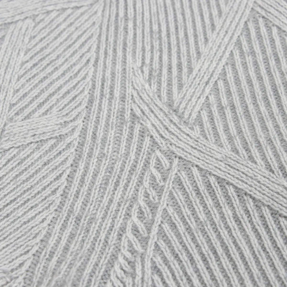 Ice Grey Diamond Knit Wool Blend Crewneck Jumper KNITWEAR Robert Old