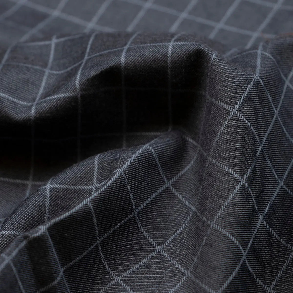 Charcoal Check Flanello Junior Cotton Long Sleeve Shirt L/S SHIRTS Robert Old