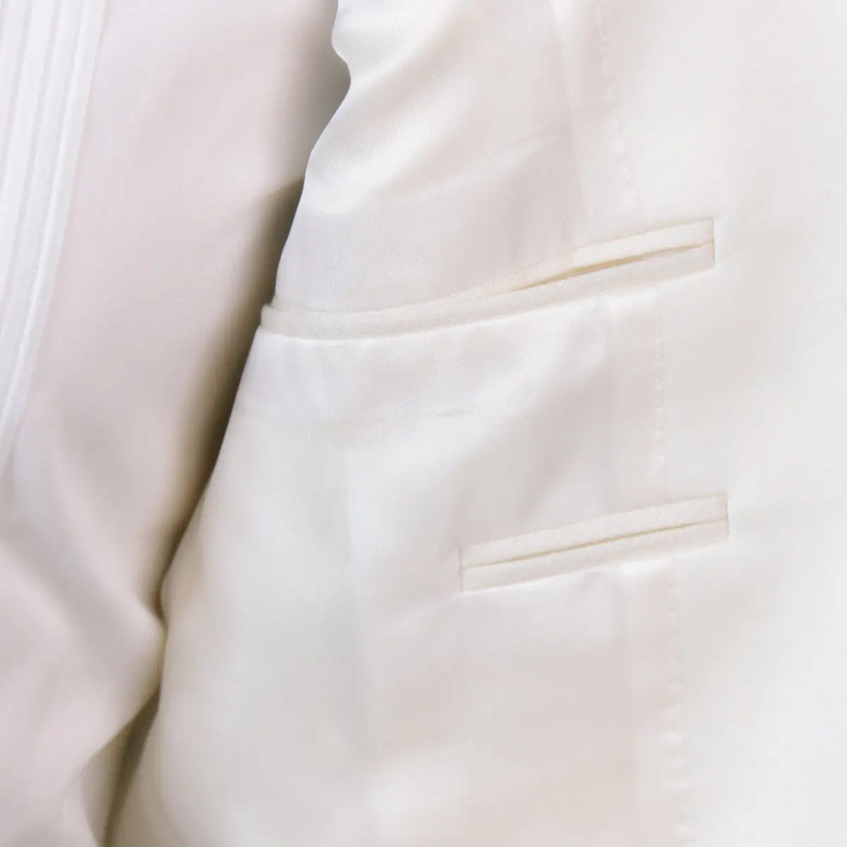 Cream Micro-Pattern Wool & Silk Tuxedo Jacket JACKETS Robert Old