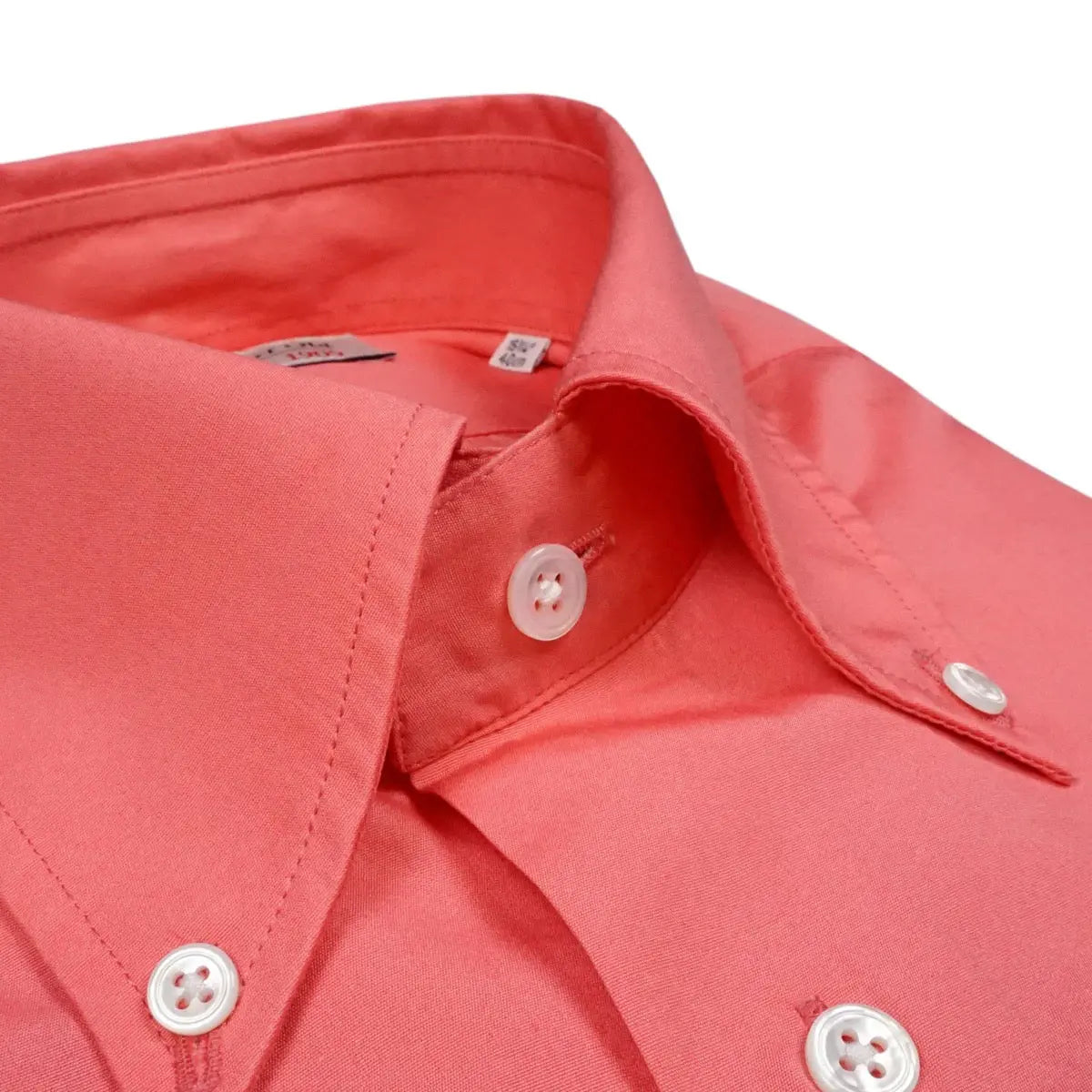 Coral Pink Supraluxe Swiss Cotton Poplin Long Sleeve Shirt L/S SHIRTS Robert Old