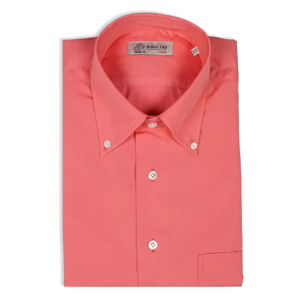 Coral Pink Supraluxe Swiss Cotton Poplin Long Sleeve Shirt L/S SHIRTS Robert Old