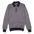Grey Dogtooth Cashmere & Silk Zip-Neck Polo KNITWEAR Robert Old