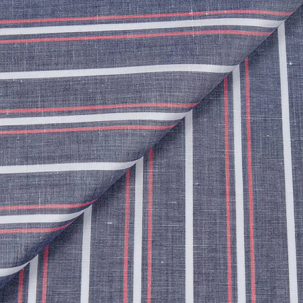 Grey, Red &amp; White Stripe Zephir Long Sleeve Shirt L/S SHIRTS Robert Old