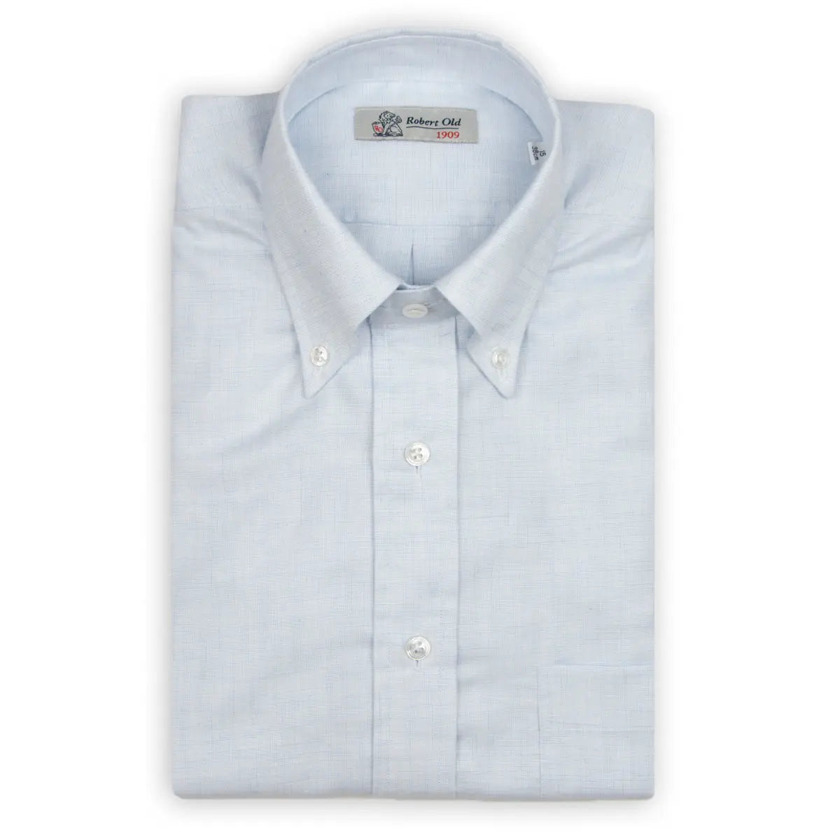 Light Blue Flanello Junior Cotton Long Sleeve Shirt L/S SHIRTS Robert Old