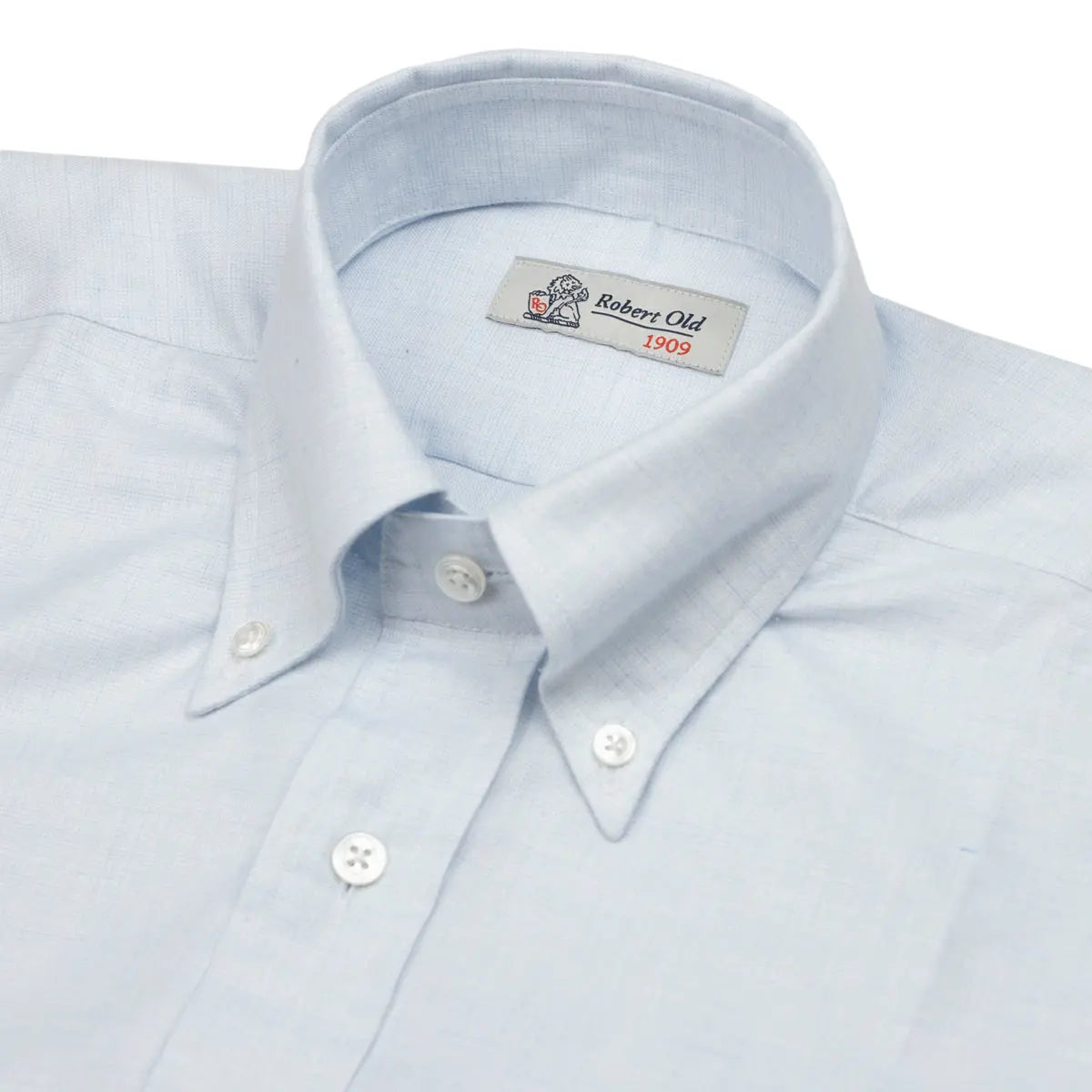 Light Blue Flanello Junior Cotton Long Sleeve Shirt L/S SHIRTS Robert Old