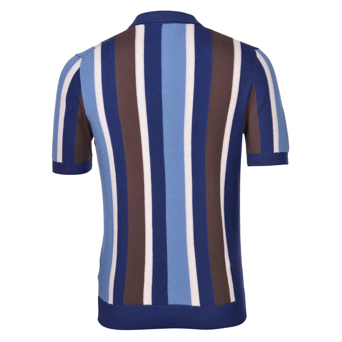 Multicolour Striped Knitted Cotton Polo Shirt S/S POLOS Robert Old