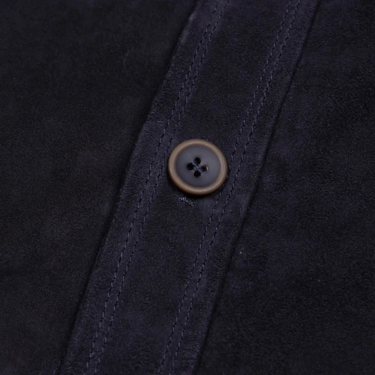 Navy-Blue Nubuck Suede Shirt Jacket LEATHERS Robert Old