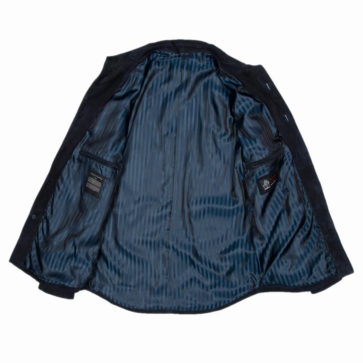 Navy-Blue Nubuck Suede Shirt Jacket LEATHERS Robert Old