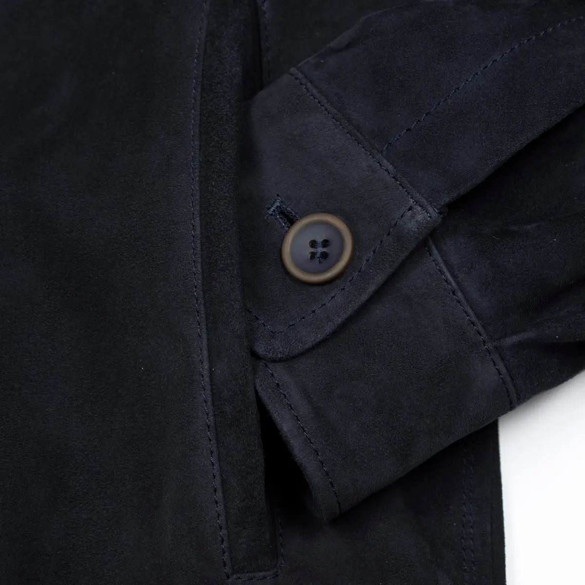 Navy-Blue Nubuck Suede Shirt Jacket LEATHERS Robert Old