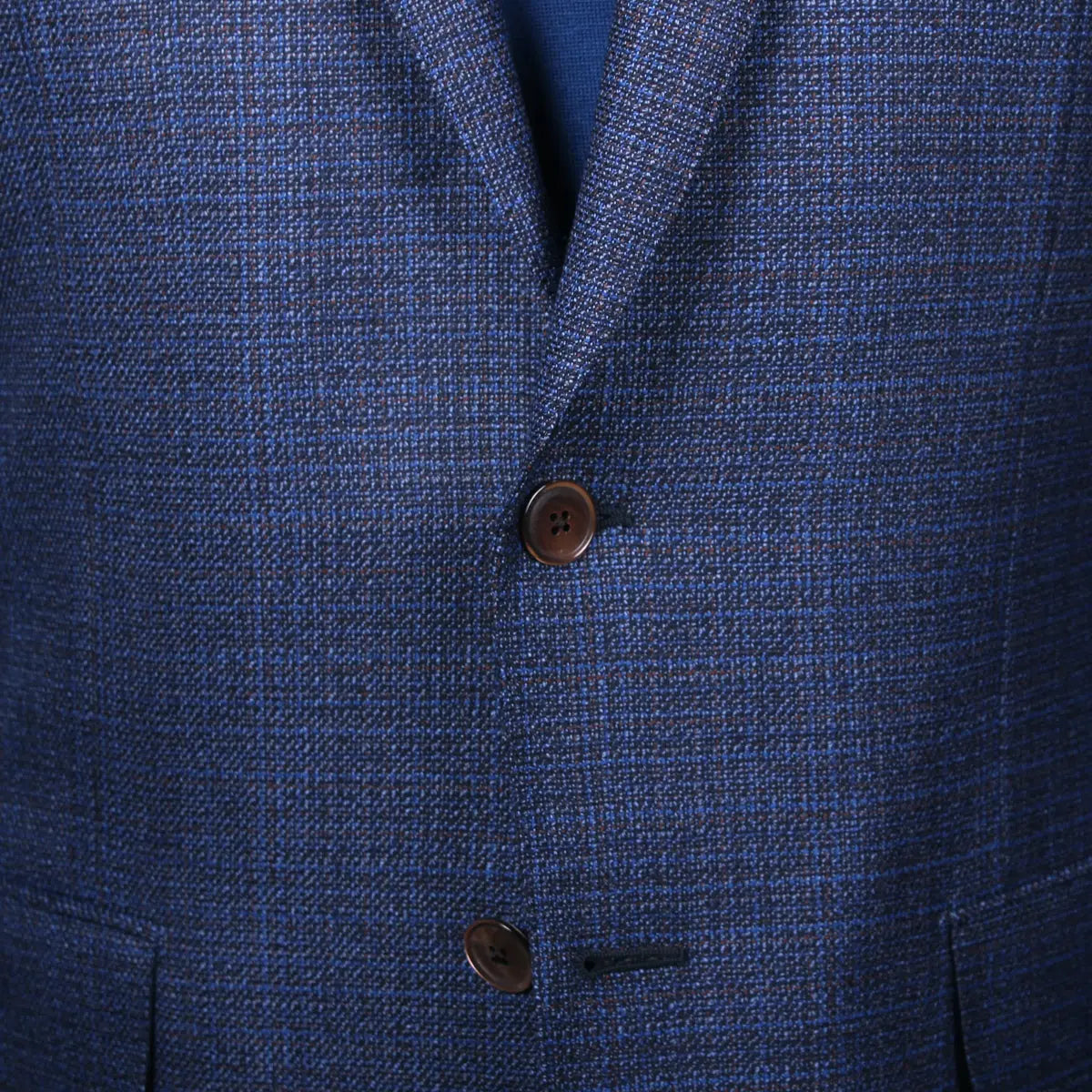 Navy-Blue & Red Micro-Effect Wool Jacket JACKETS Robert Old