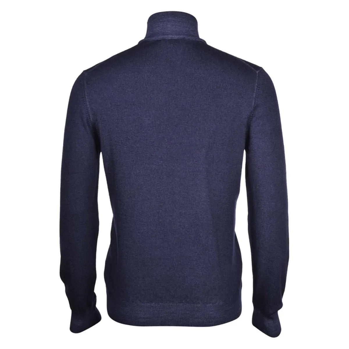 Navy Full Zip Wool Cardigan KNITWEAR Robert Old