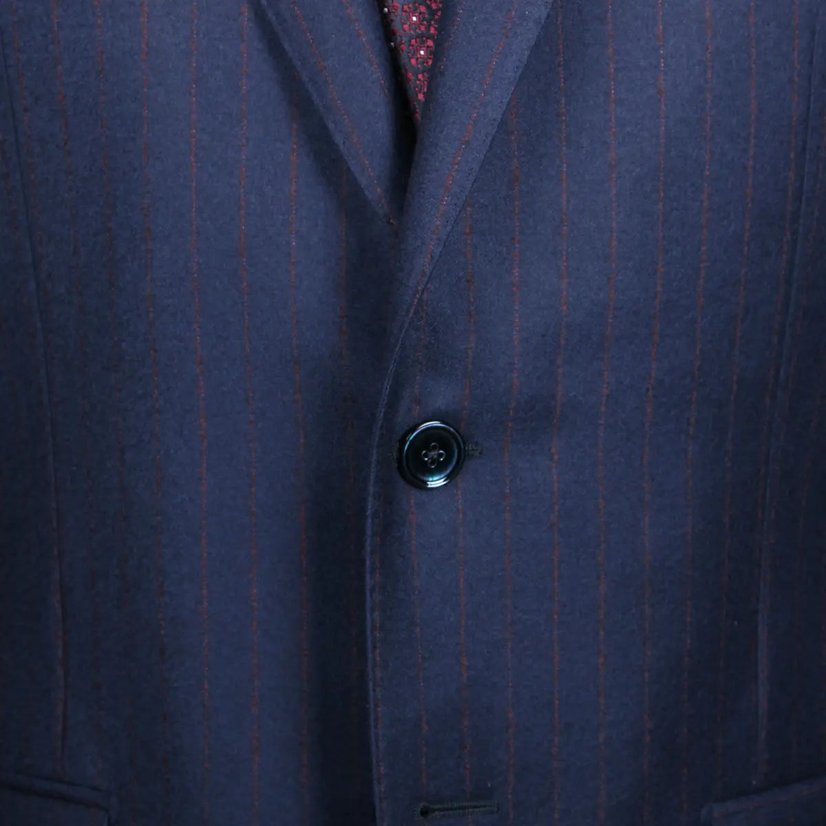 Navy & Red Pinstripe Flannel Virgin Wool Suit SUITS Robert Old