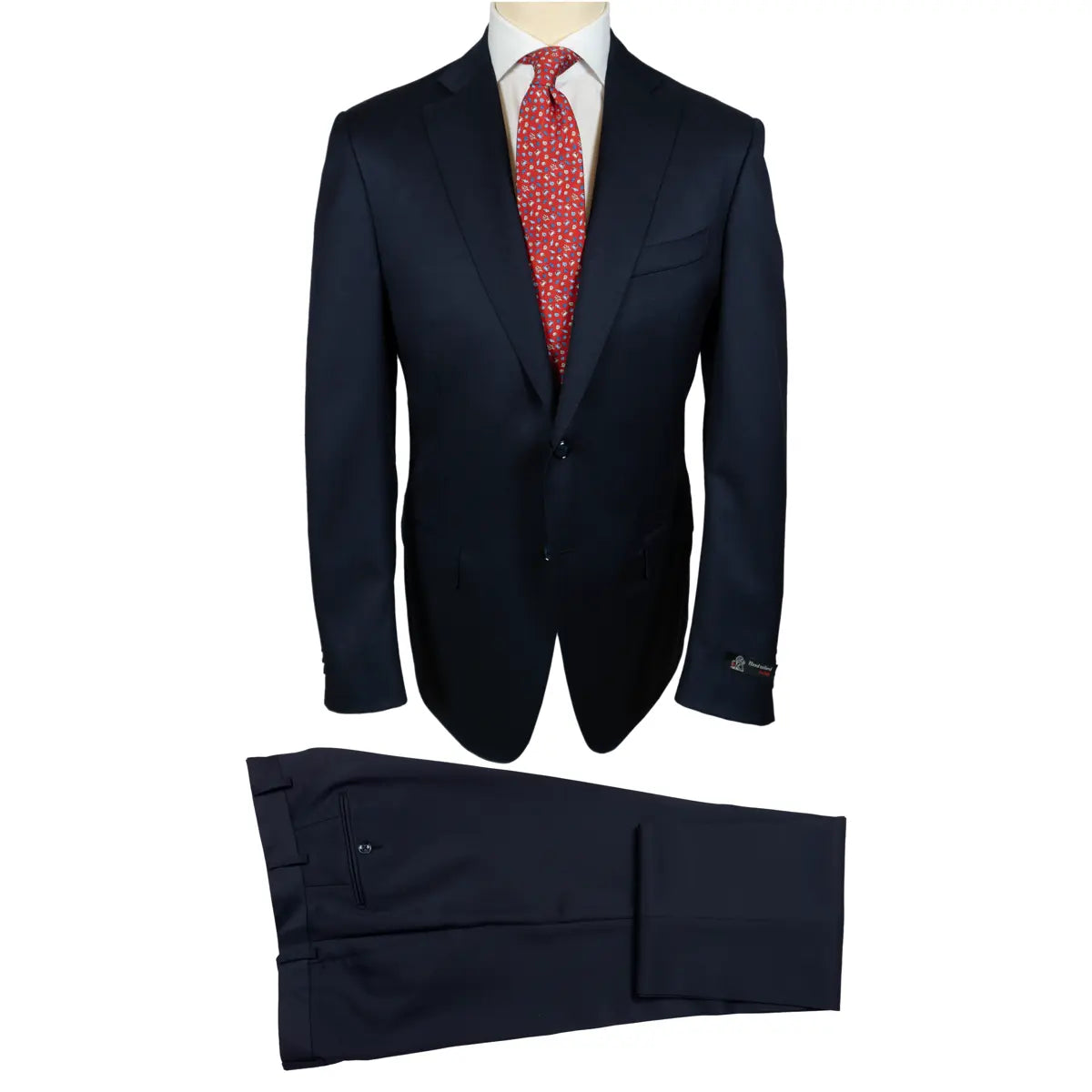 Navy Pin Dot Micro-Effect Super 130’s Wool Suit SUITS Robert Old