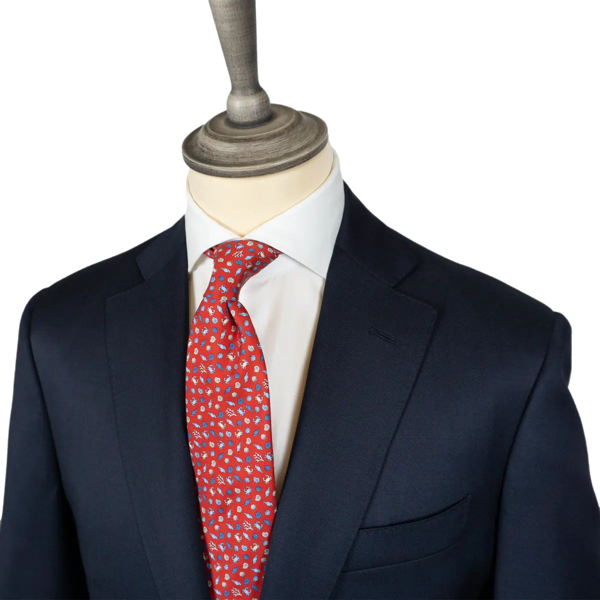 Navy Pin Dot Micro-Effect Super 130’s Wool Suit SUITS Robert Old
