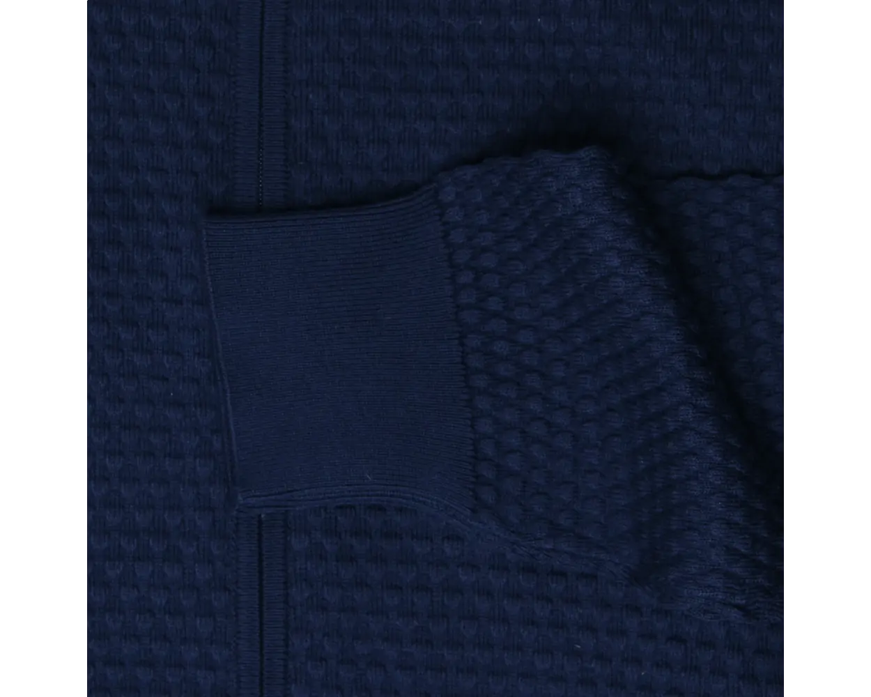 Navy Waffle Knit Full Zip Cardigan KNITWEAR Robert Old