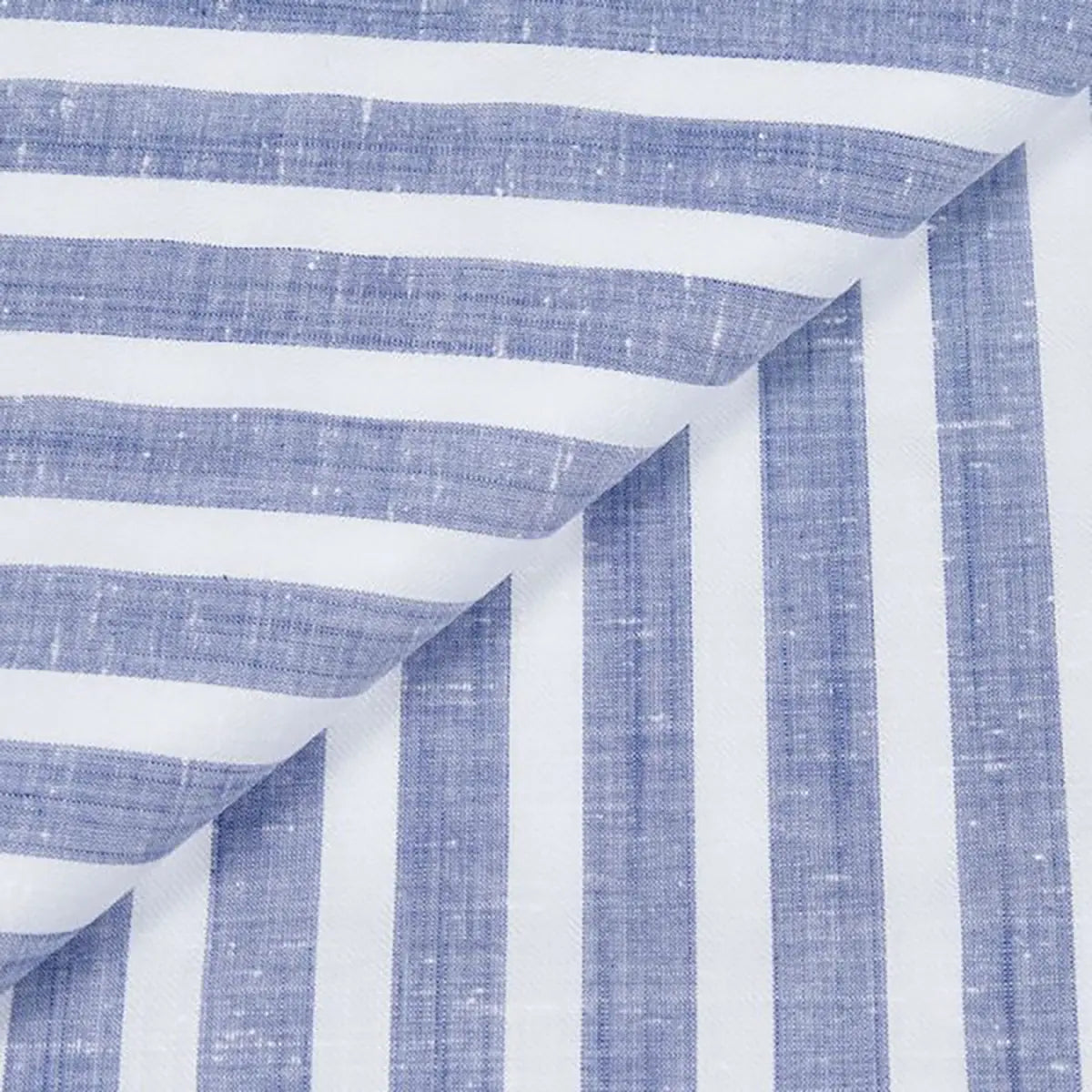 Navy &amp; White Bar Stripe Zephir Long Sleeve Cotton Shirt L/S SHIRTS Robert Old