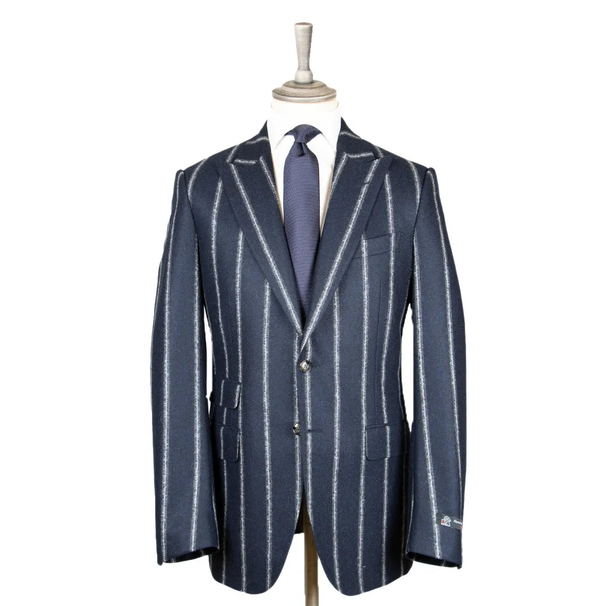 Navy & White Cloudstripe Wool Jacket JACKETS Robert Old