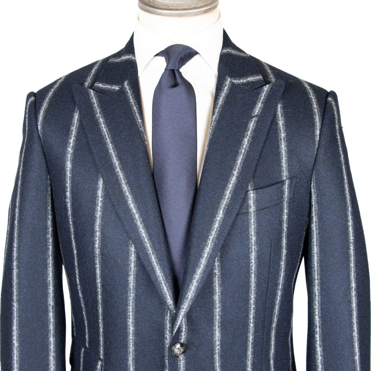 Navy & White Cloudstripe Wool Jacket JACKETS Robert Old