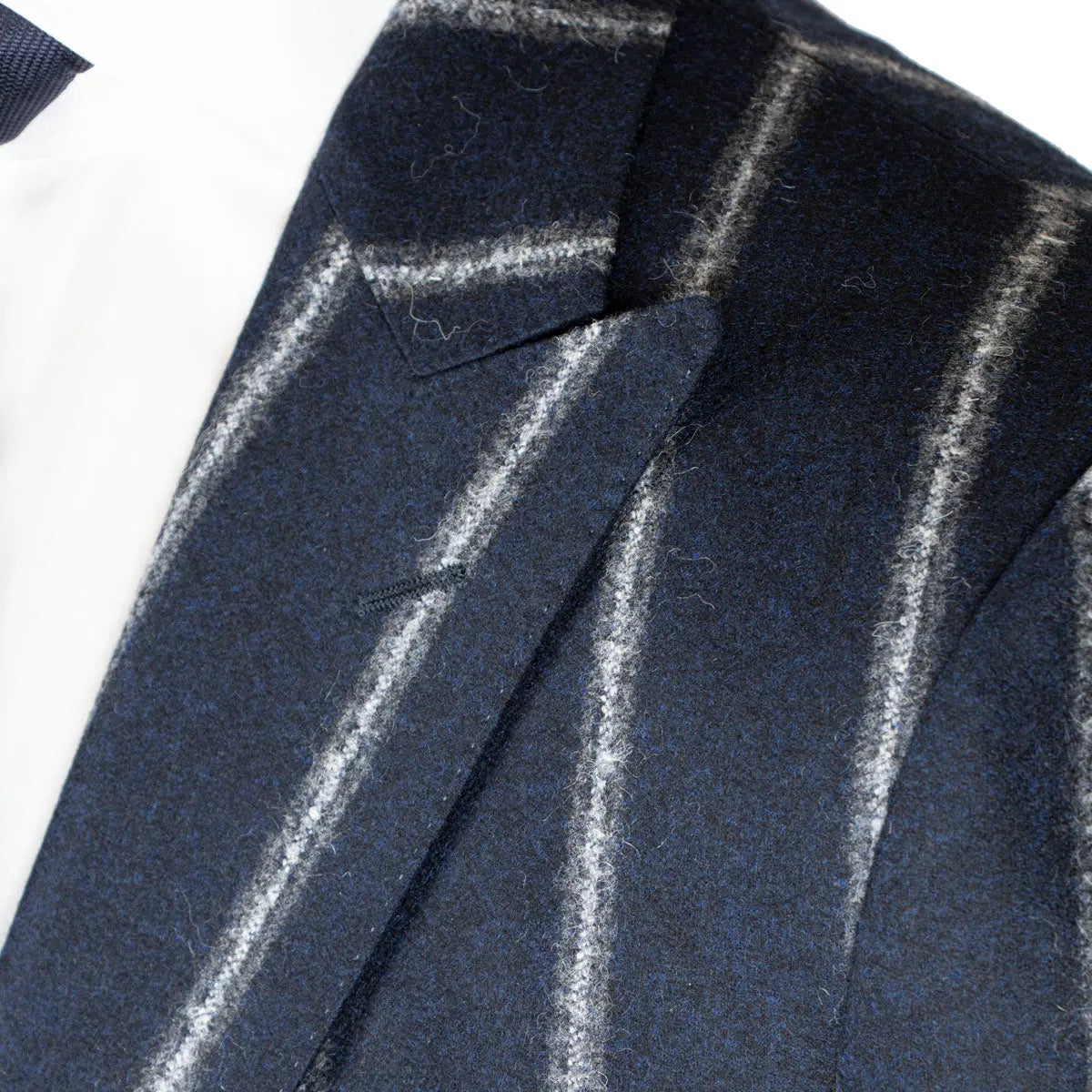 Navy & White Cloudstripe Wool Jacket JACKETS Robert Old
