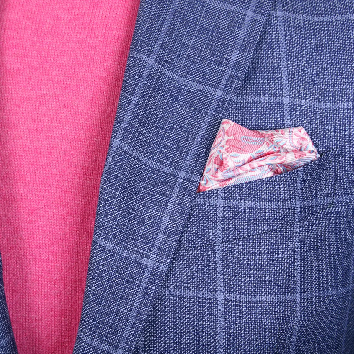 Steel Blue Overcheck Wool Jacket JACKETS Robert Old