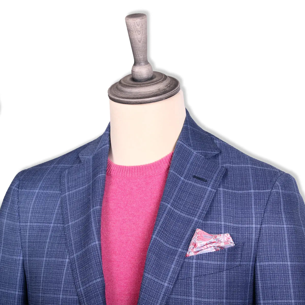 Steel Blue Overcheck Wool Jacket JACKETS Robert Old