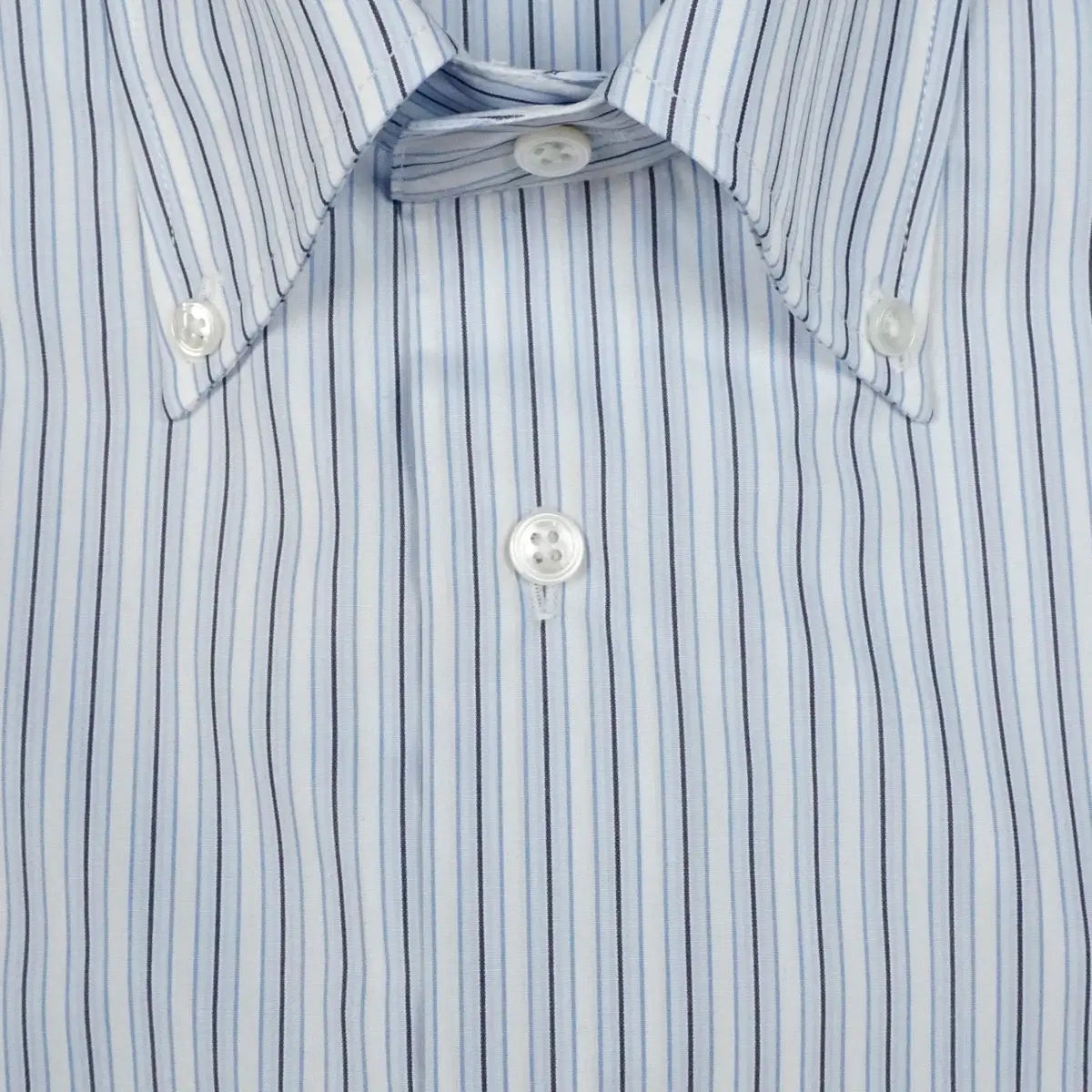Blue & White Stripe Swiss Supraluxe Premio Long Sleeve Shirt L/S SHIRTS Robert Old