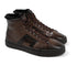 Santoni - Brown Fur-Lined Leather Double Buckle High Top Sneaker SHOES Santoni