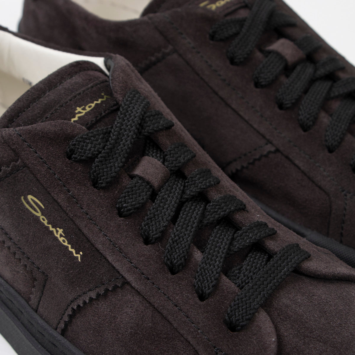 Charcoal Suede Double Buckle Sneaker SHOES Santoni