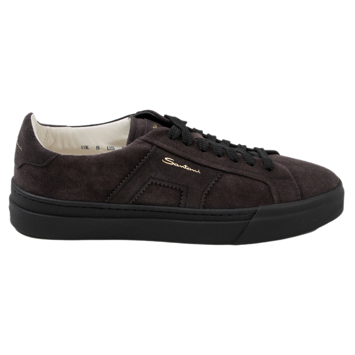 Charcoal Suede Double Buckle Sneaker SHOES Santoni