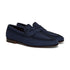 Santoni - Navy Blue Nubuck Penny Loafer SHOES Santoni