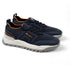 Santoni - Navy Stretch Knit Double Buckle Sneaker SHOES Santoni