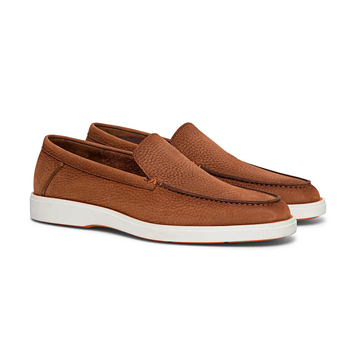 Tan Nubuck Classic Slip-On Loafers SHOES Santoni