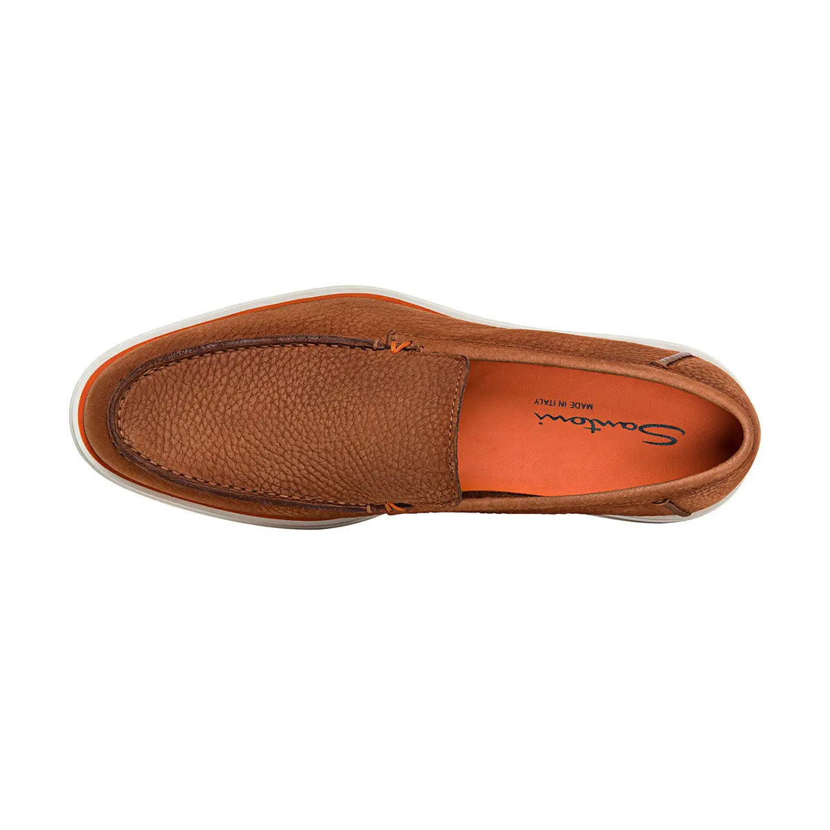 Tan Nubuck Classic Slip-On Loafers SHOES Santoni