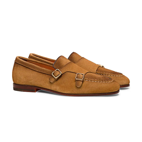 Santoni double monk suede shop