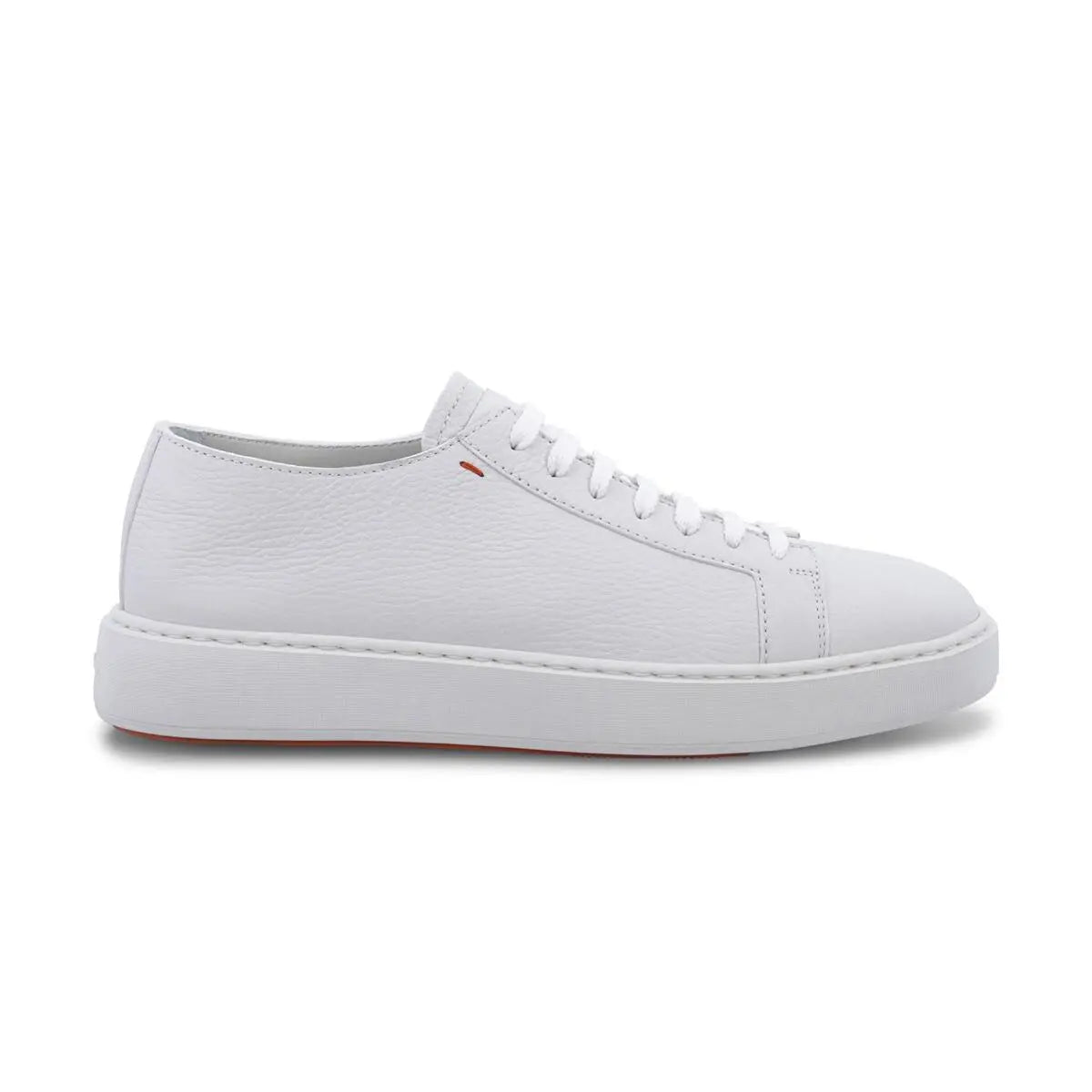 White Leather Low-Top Sneakers SHOES Santoni