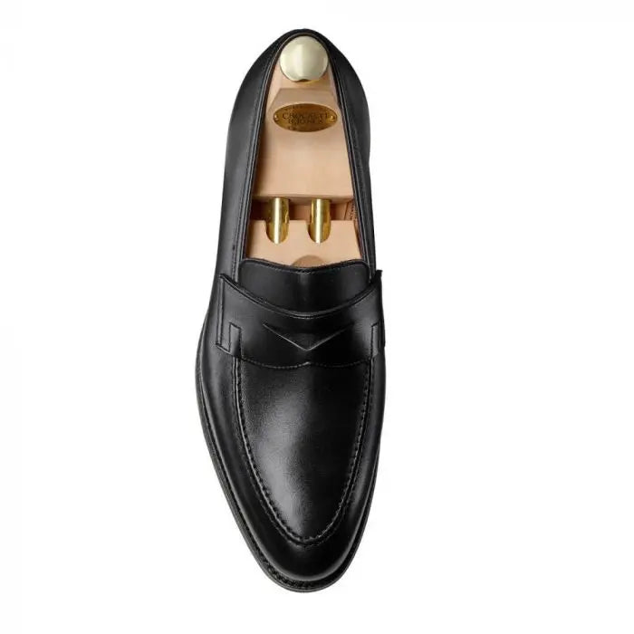 Crockett & Jones - Sydney Black Leather Loafers - Single Leather Sole SHOES Crockett & Jones