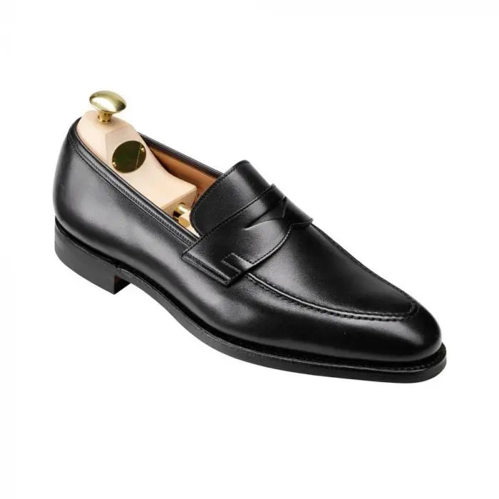 Crockett & Jones - Sydney Black Leather Loafers - Single Leather Sole SHOES Crockett & Jones