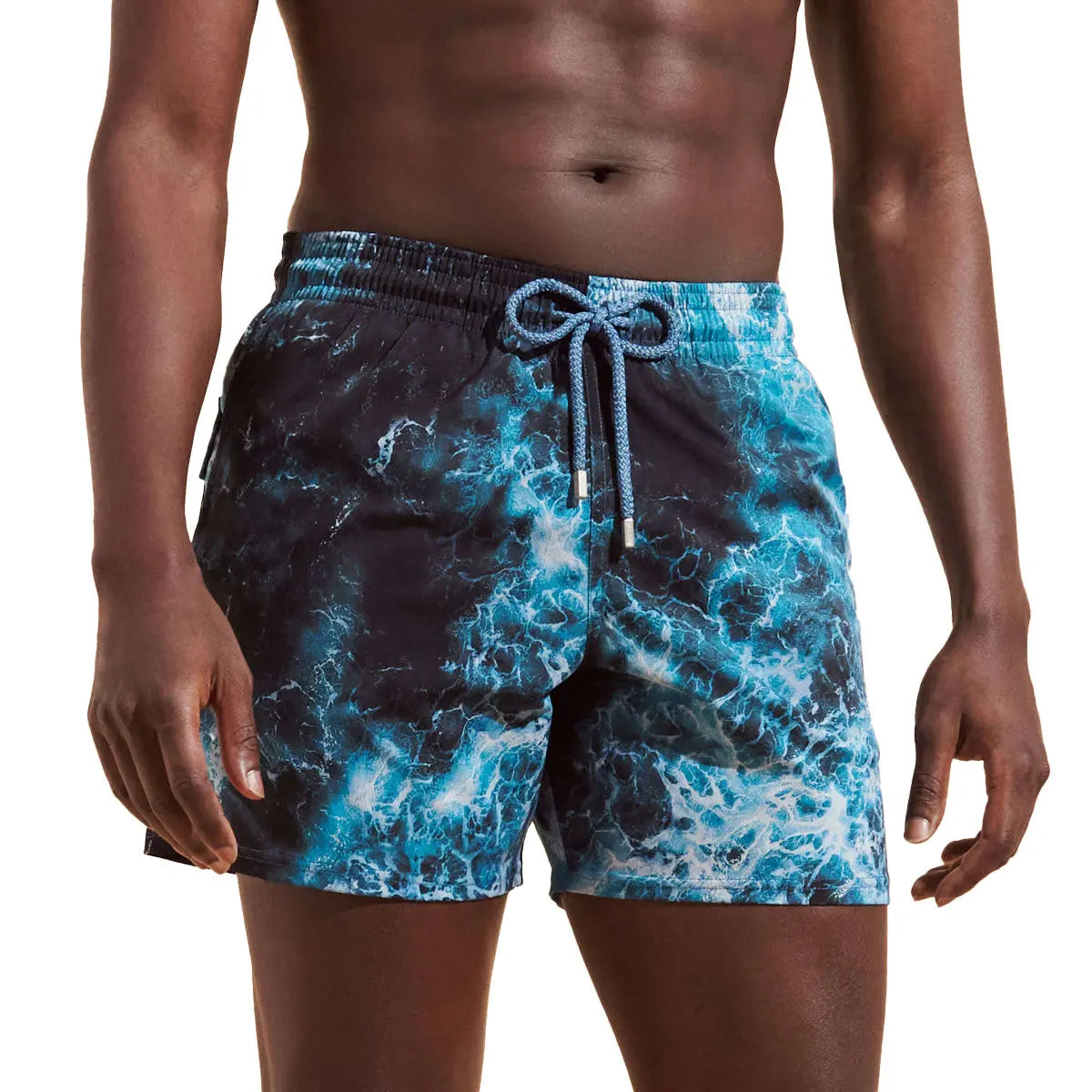 Blue ‘Ocean Print’ Moorise Stretch Swim Shorts SWIMWEAR Vilebrequin