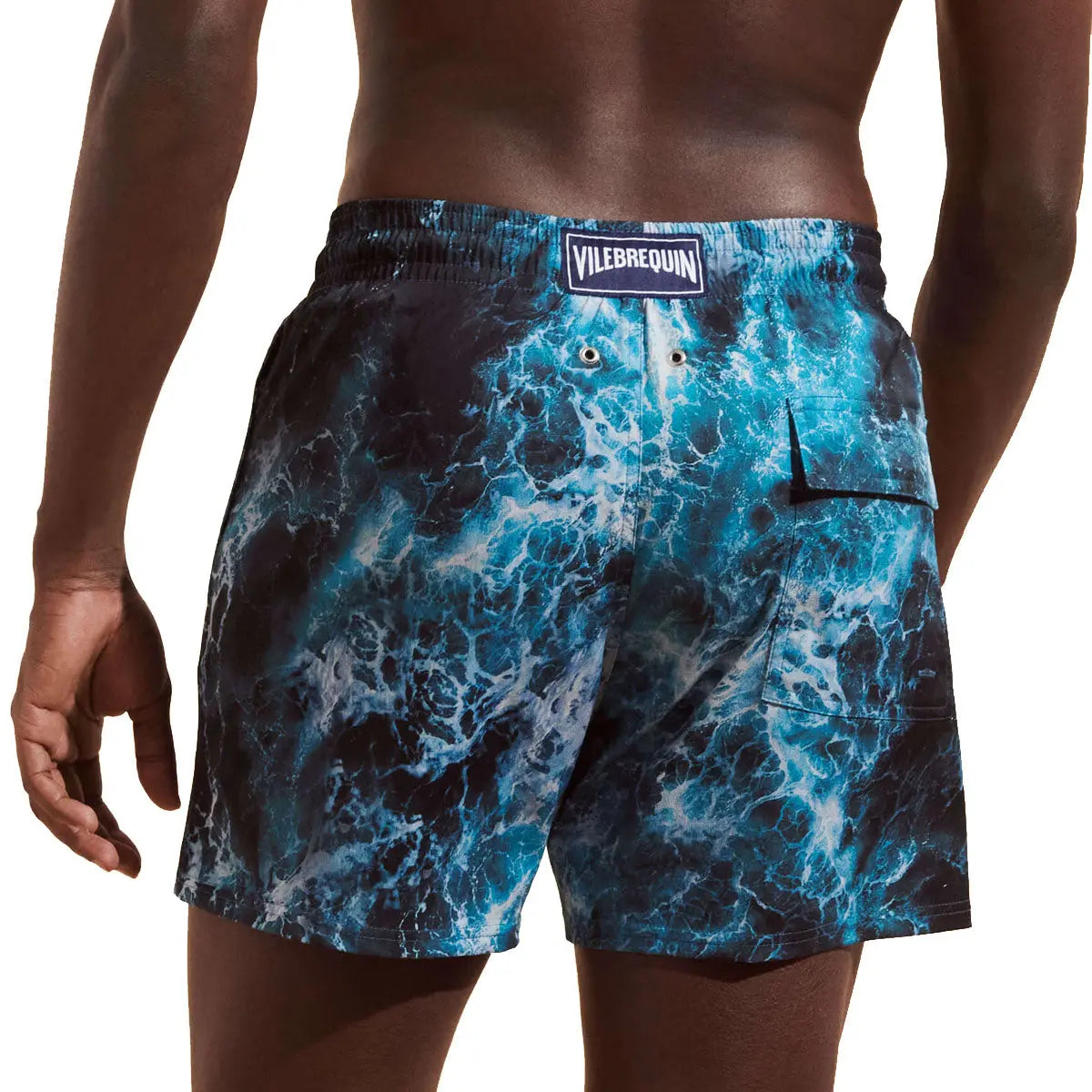 Vilebrequin Blue 'Ocean Print' Moorise Stretch Swim Shorts