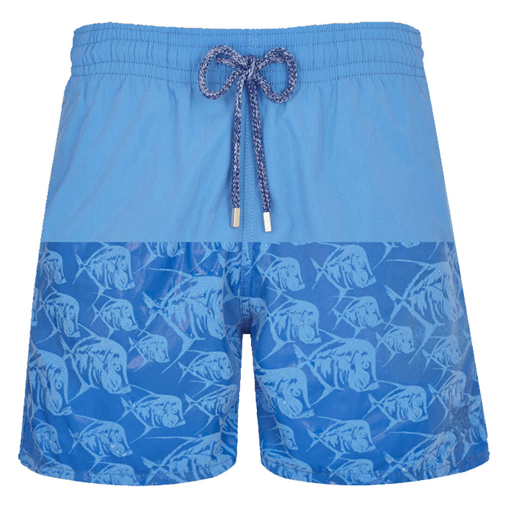 Vilebrequin - Blue ‘Piranhas’ Water-Reactive Swim Shorts SWIMWEAR Vilebrequin