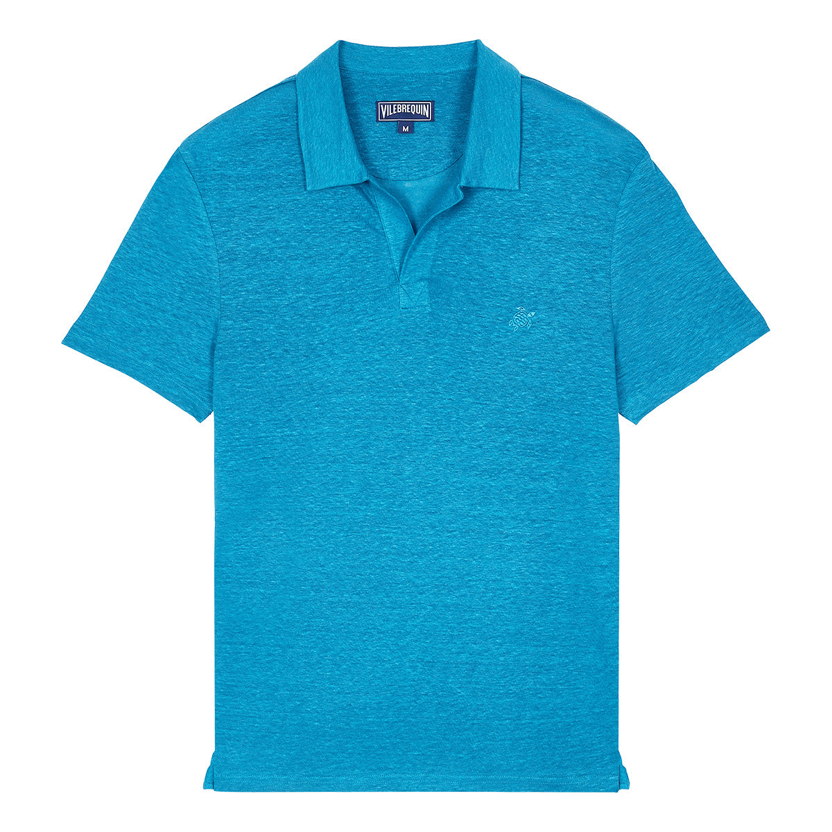 Vilebrequin - Calanque Blue Linen Pyramid Polo Shirt S/S POLOS Vilebrequin