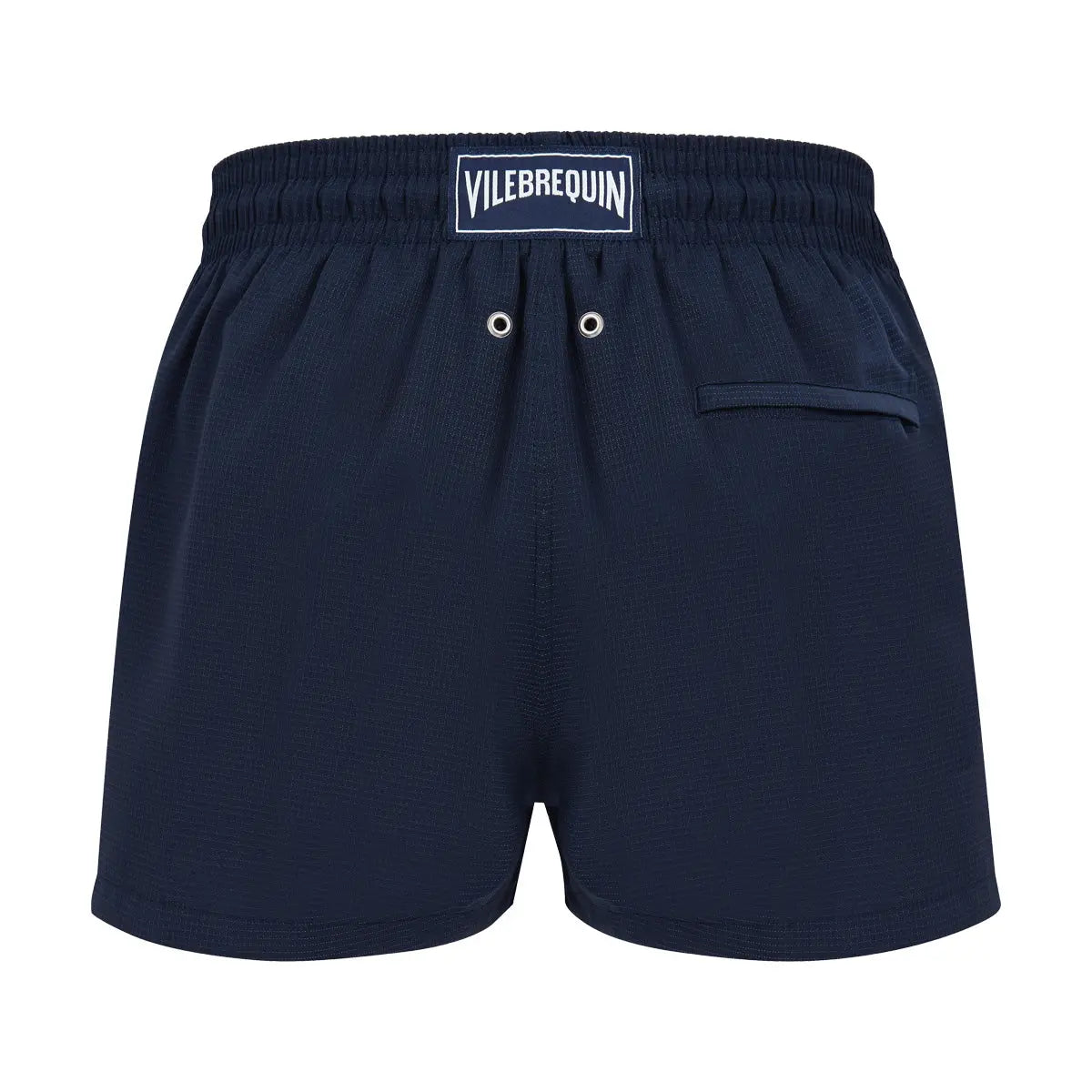 Navy Wool ‘Micro-Carreaux’ Milton Swim Shorts SWIMWEAR Vilebrequin