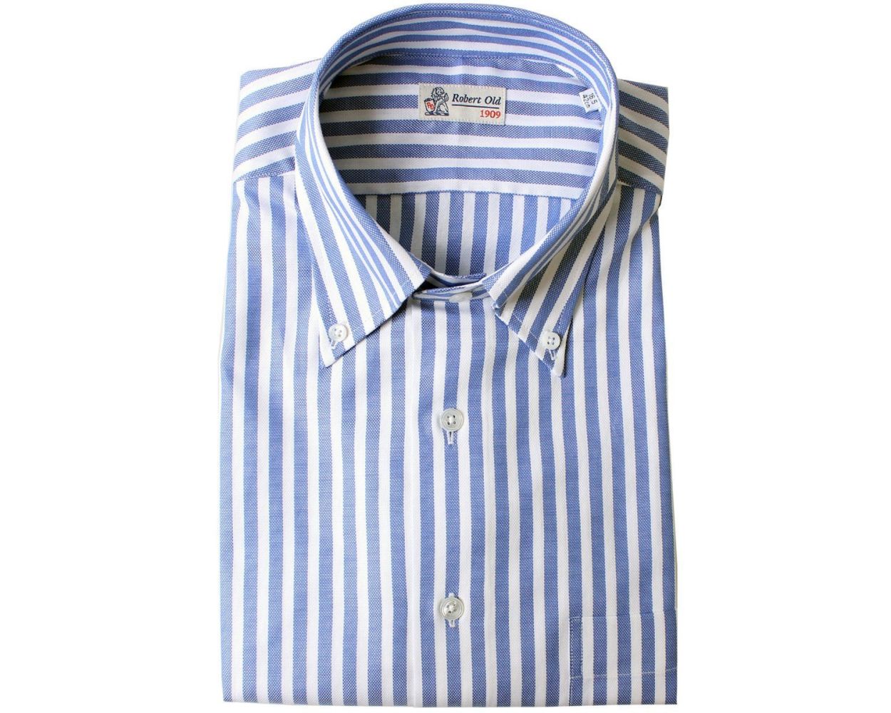 Premium Cotton Shirt - White/blue striped - Men