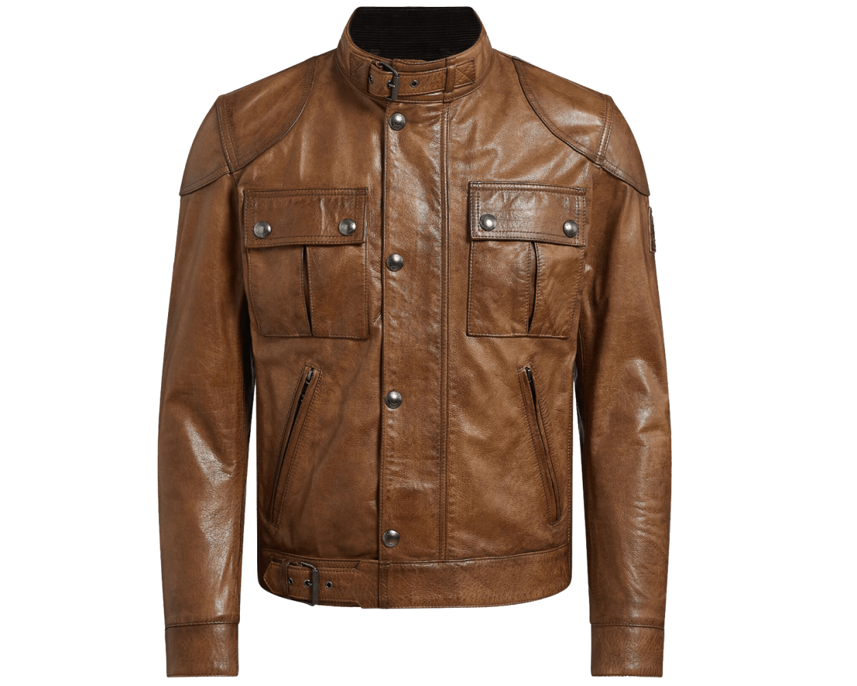 Belstaff Burnish Gold Leather Gangster 2.0 Leather Jacket